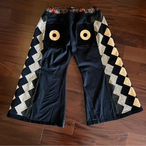Phish Donut Patchwork Corduroy Pants - Blue  and Tan Adjustable Waist XXL